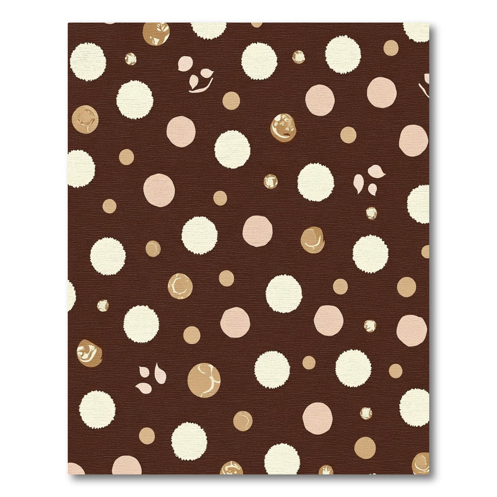 Brown Cream Pink Polka Dot Scatter Rug
