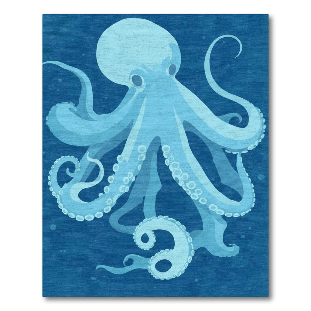 Aqua Blue Octopus Underwater Bloom Rug