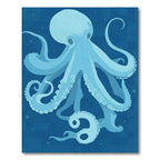 Aqua Blue Octopus Underwater Bloom Rug