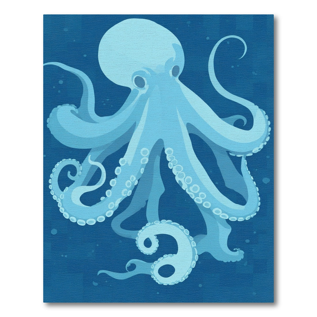 Aqua Blue Octopus Underwater Bloom Rug