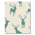 Teal Deer Silhouette Cream Background Rug