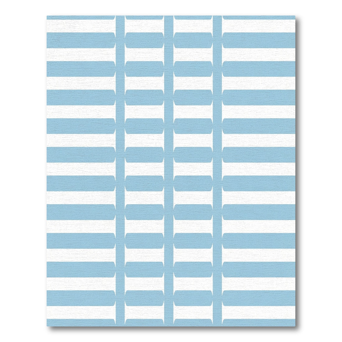 Soft Blue White Horizontal Stripe Rug