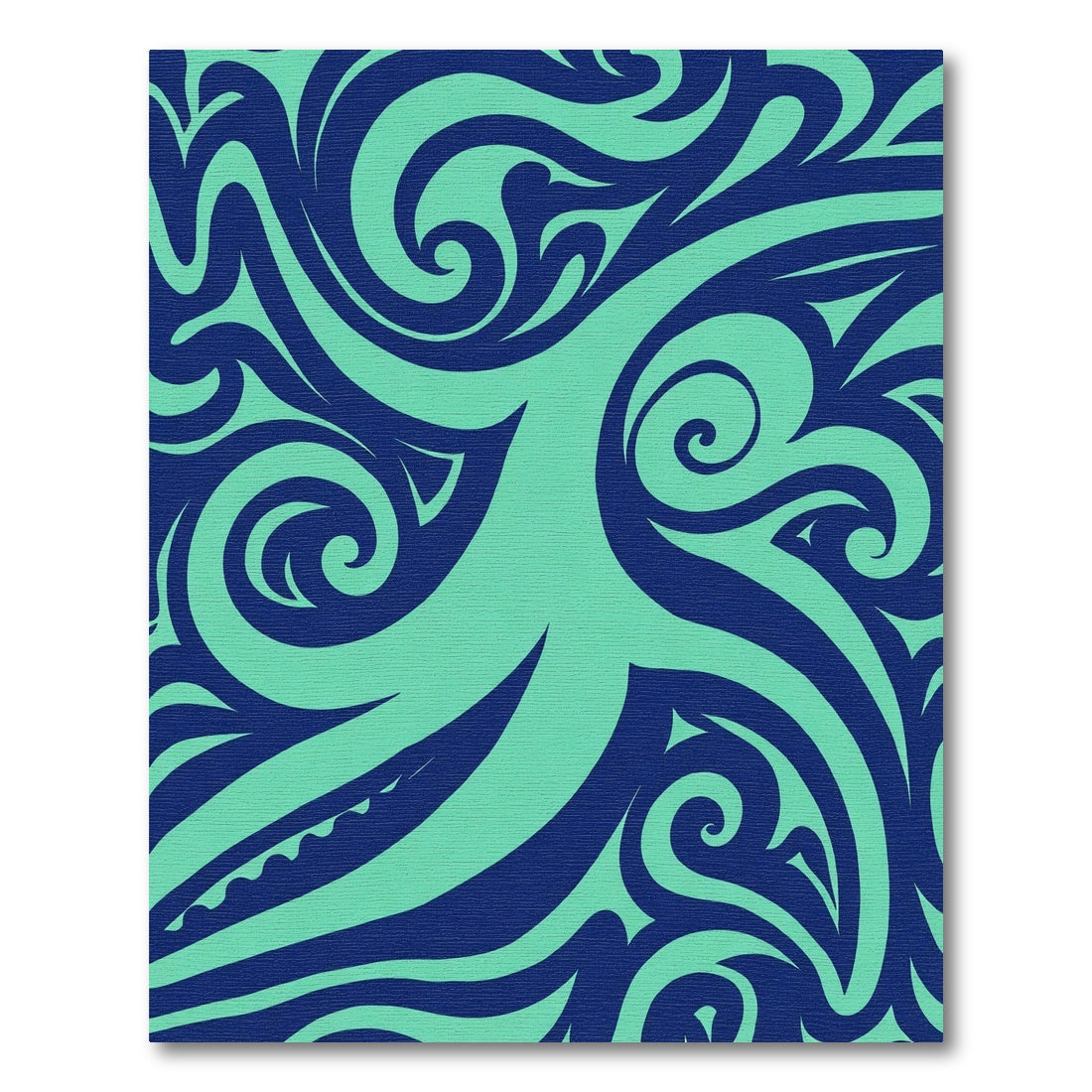 Deep Blue Swirling Aqua Abstract Rug