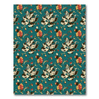 Teal Floral Explosion Repeating Elements Rug