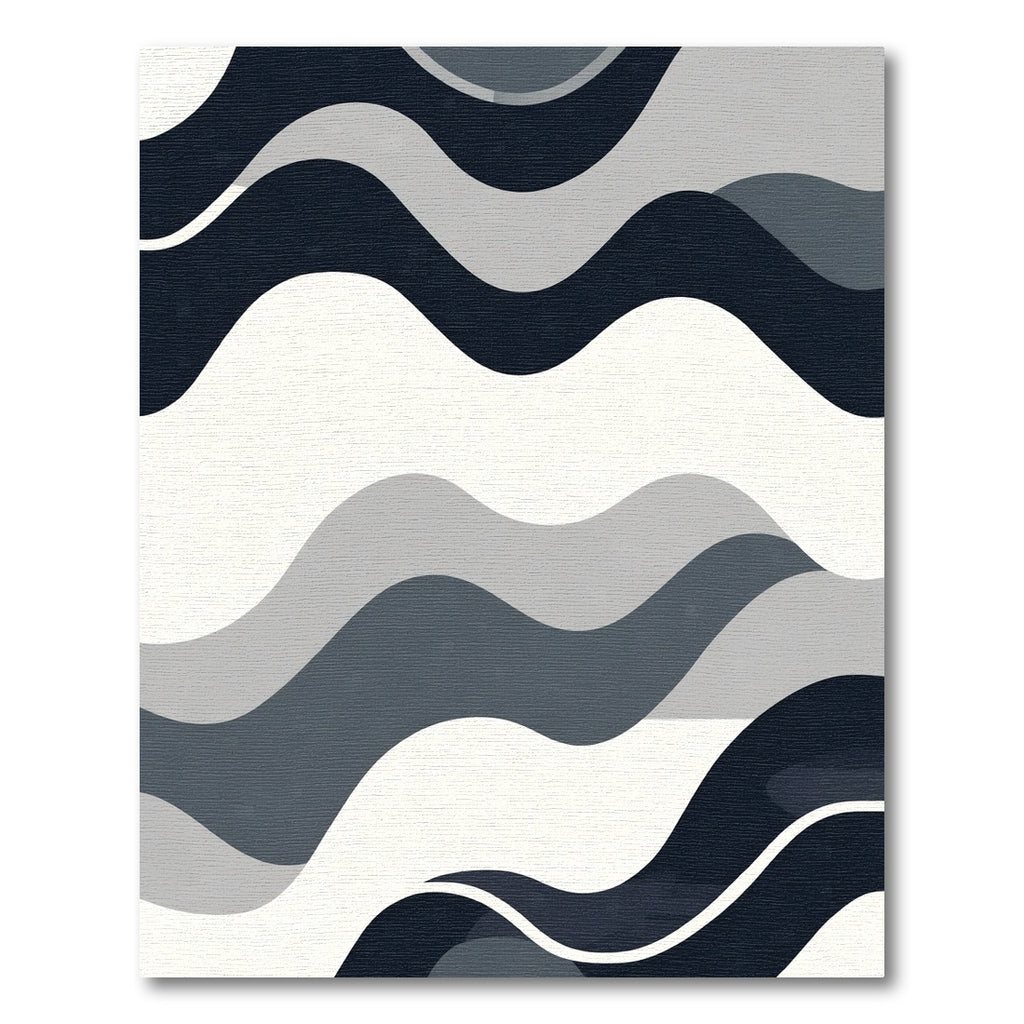 Monochromatic Wavy Landscape Rug