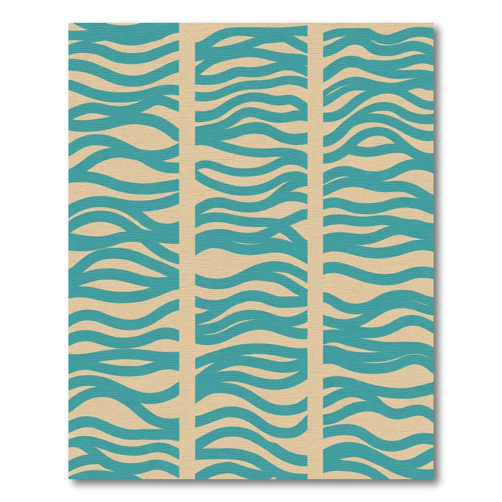 Teal River Flow Stripe Rug
