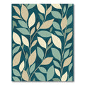 Teal Botanical Leaf Branch Rug
