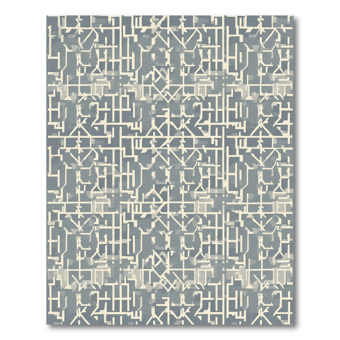 Abstract Geometric Lines Cream Slate Rug