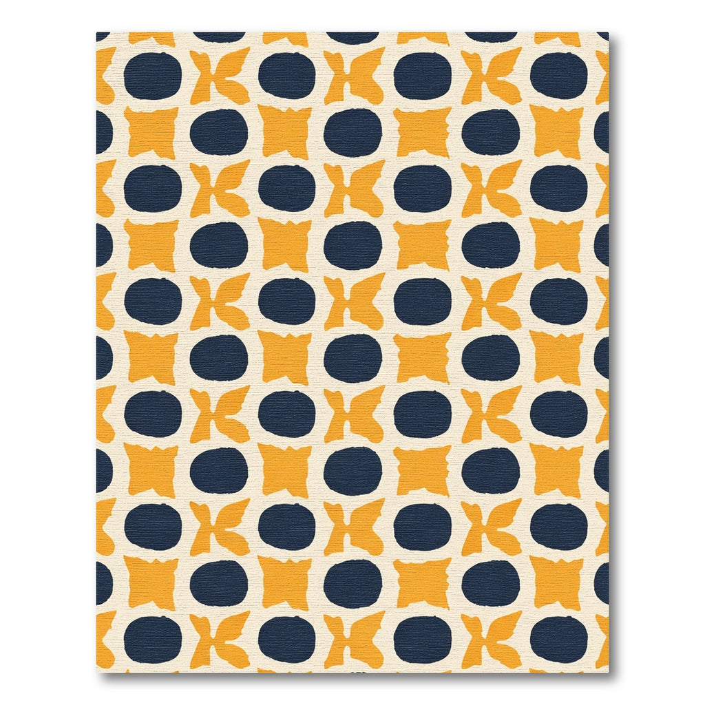Orange Blue Geometric Oval Blossom Rug
