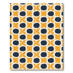 Orange Blue Geometric Oval Blossom Rug