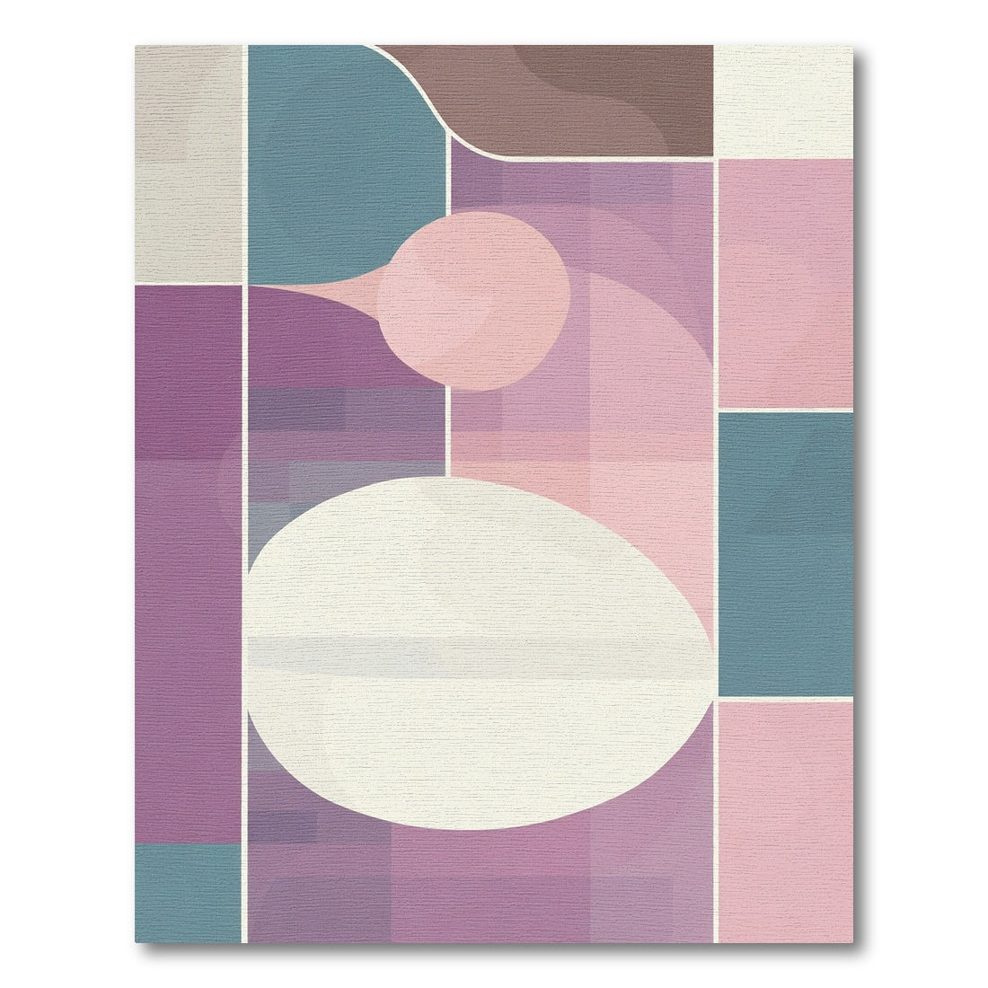 Pastel Abstract Geometric Overlay Rug