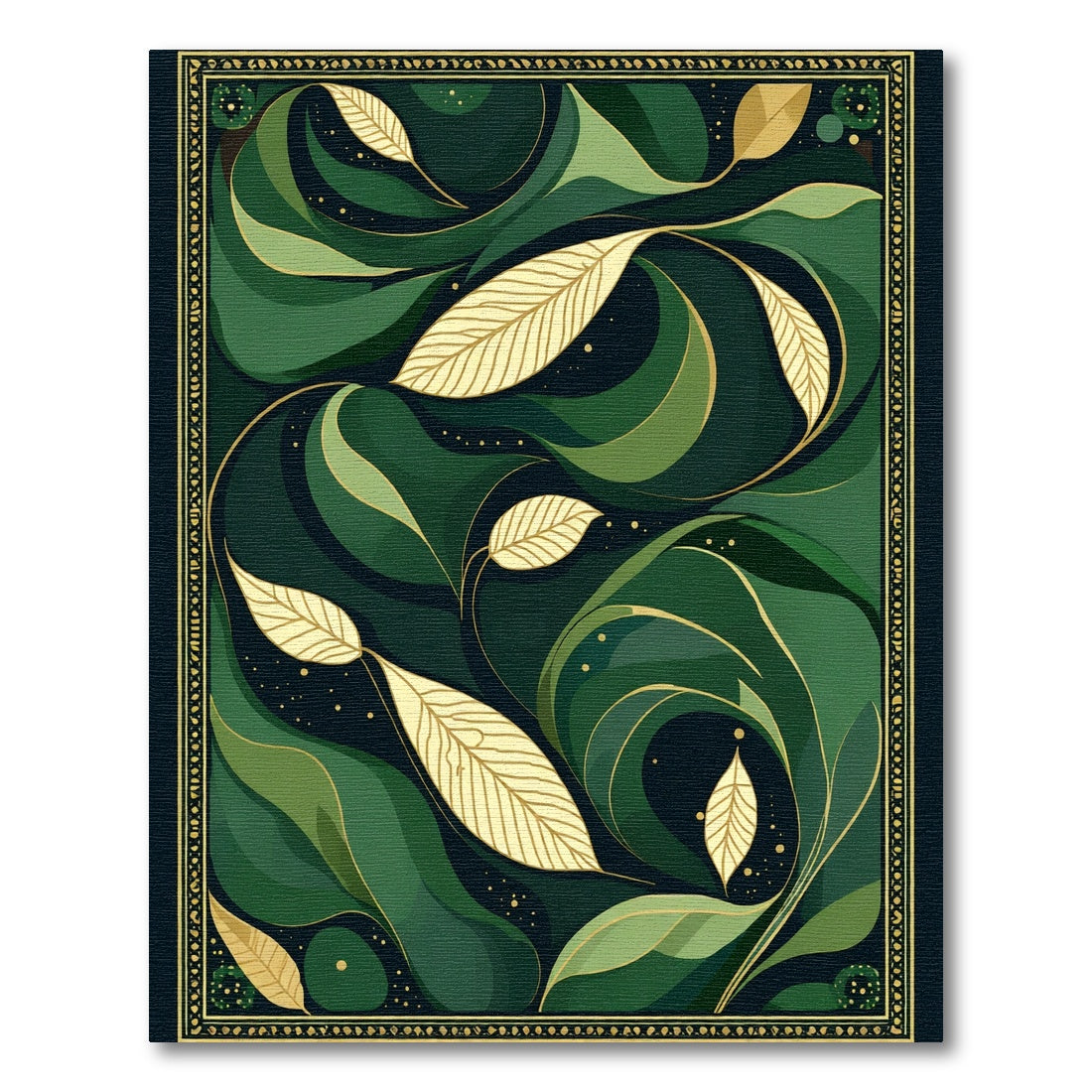 Emerald Forest Swirl Leaf Rug