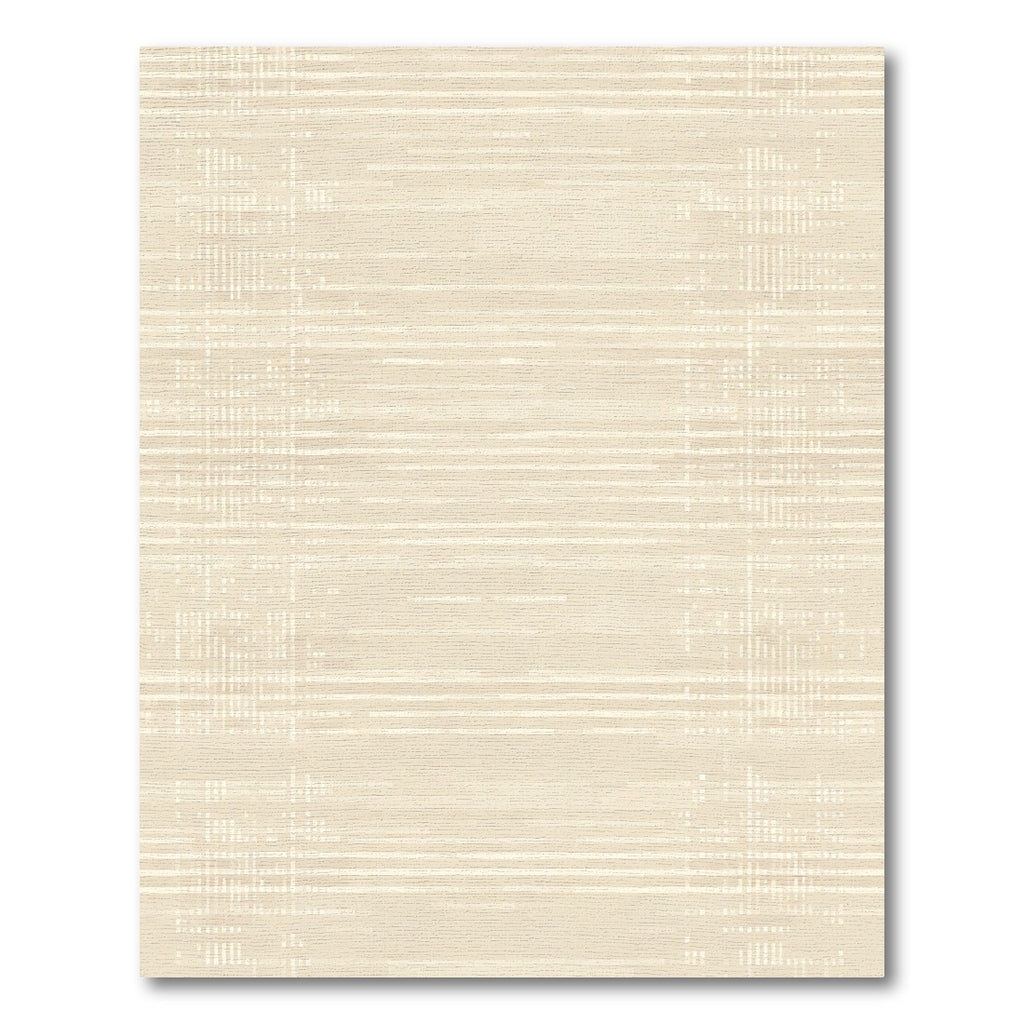 Minimalist Light Beige Textured Stripe Rug