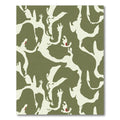 Abstract Olive Cream Intertwined Figures Rug