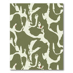 Abstract Olive Cream Intertwined Figures Rug