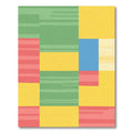 Geometric Color Blocks With Stripes Rug