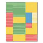Geometric Color Blocks With Stripes Rug