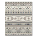 Cozy Nordic Reindeer Forest Stripes Rug