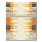 Textured Ochre Gray Stripe Rug