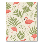Coral Flamingo Tropical Leaf Blend Rug