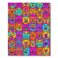 Vibrant Psychedelic Cat Collage Rug