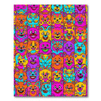 Vibrant Psychedelic Cat Collage Rug