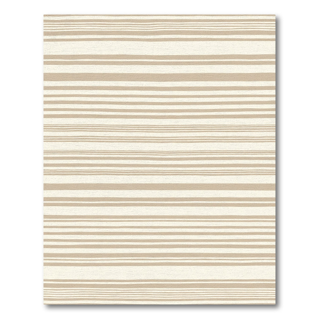 Cream and Taupe Horizontal Stripe Rug