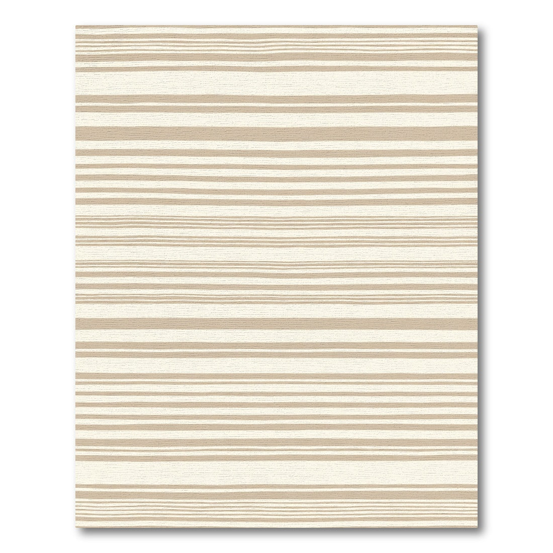 Cream and Taupe Horizontal Stripe Rug