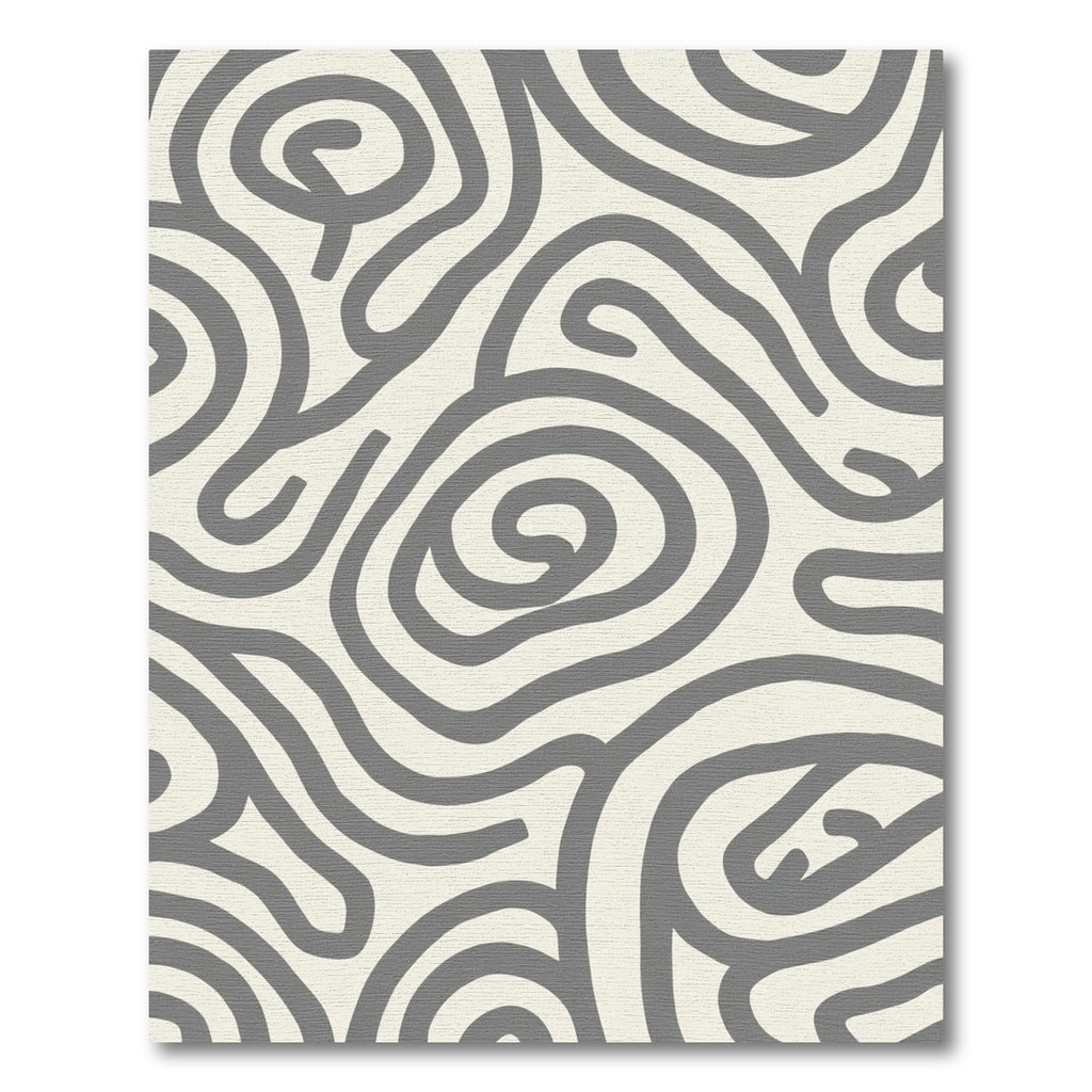 Minimalist Gray Swirls Cream Rug