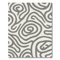 Minimalist Gray Swirls Cream Rug