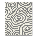 Minimalist Gray Swirls Cream Rug