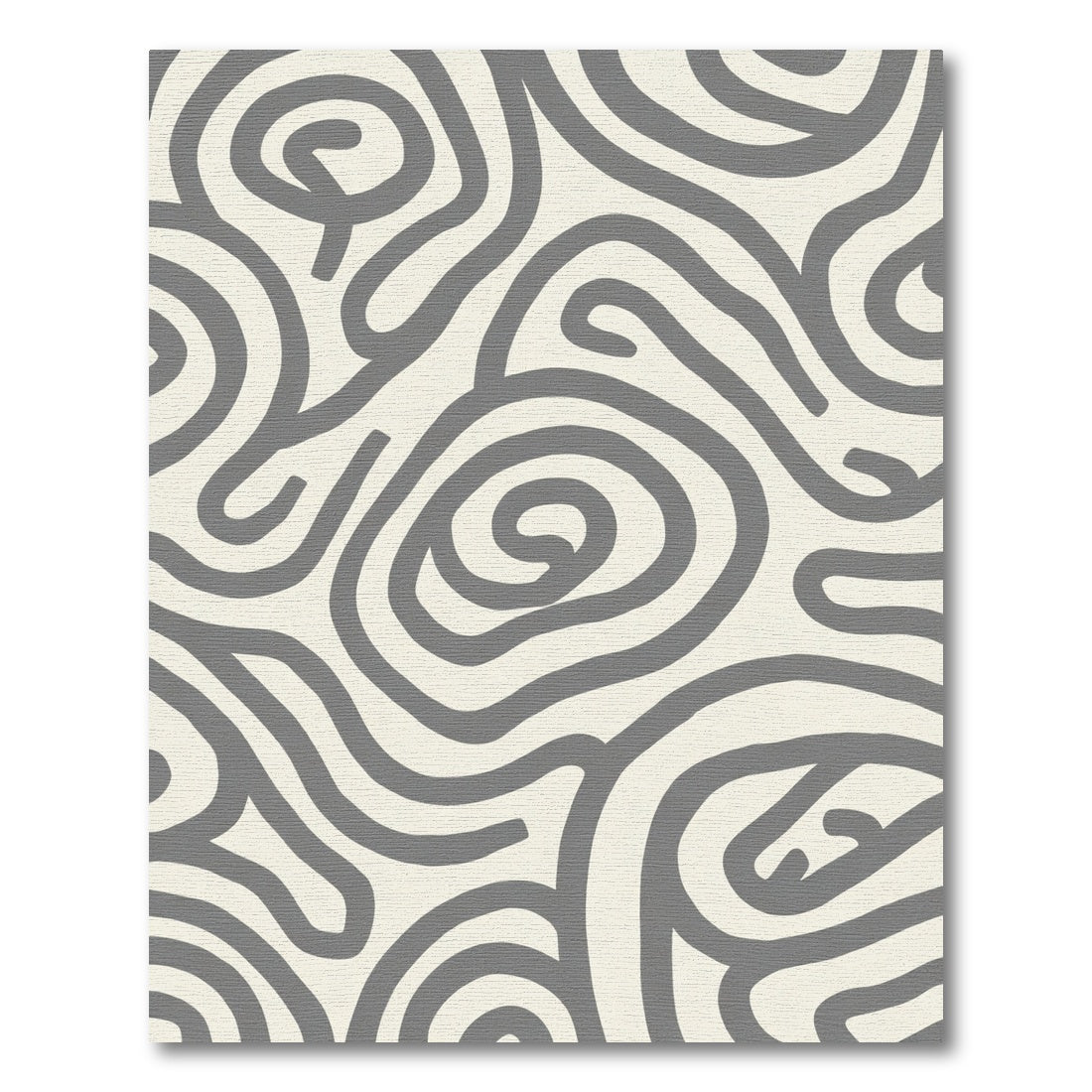 Minimalist Gray Swirls Cream Rug