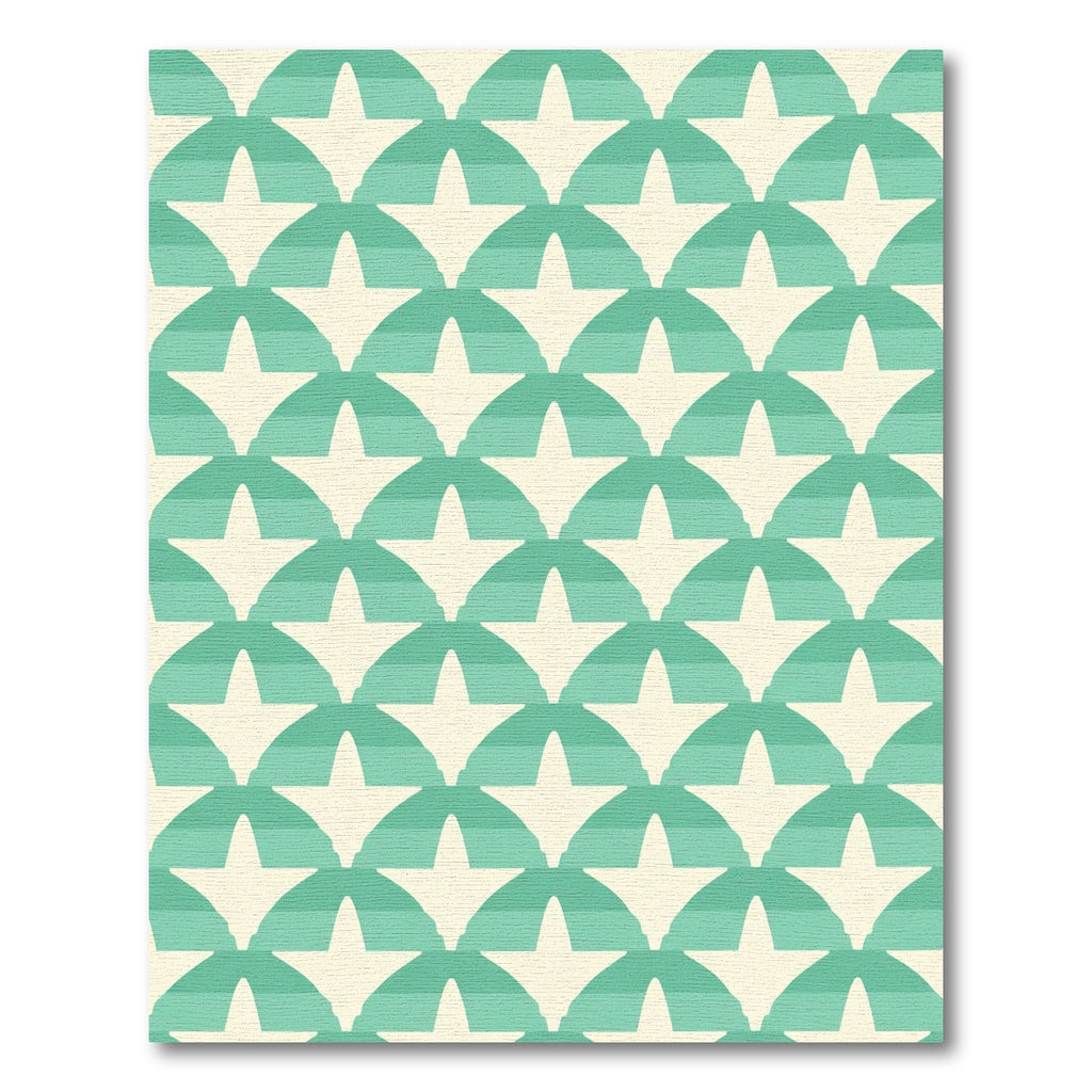 Coastal Teal Starburst Arches Rug