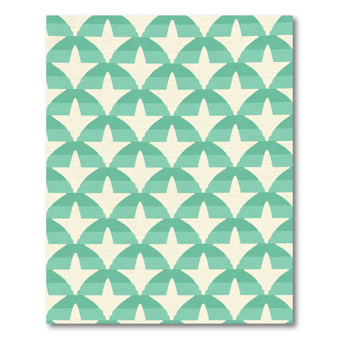 Coastal Teal Starburst Arches Rug