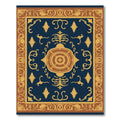 Navy Golden Classic Medallion Frame Rug