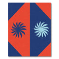 Bold Orange Blue Sunburst Duo Rug