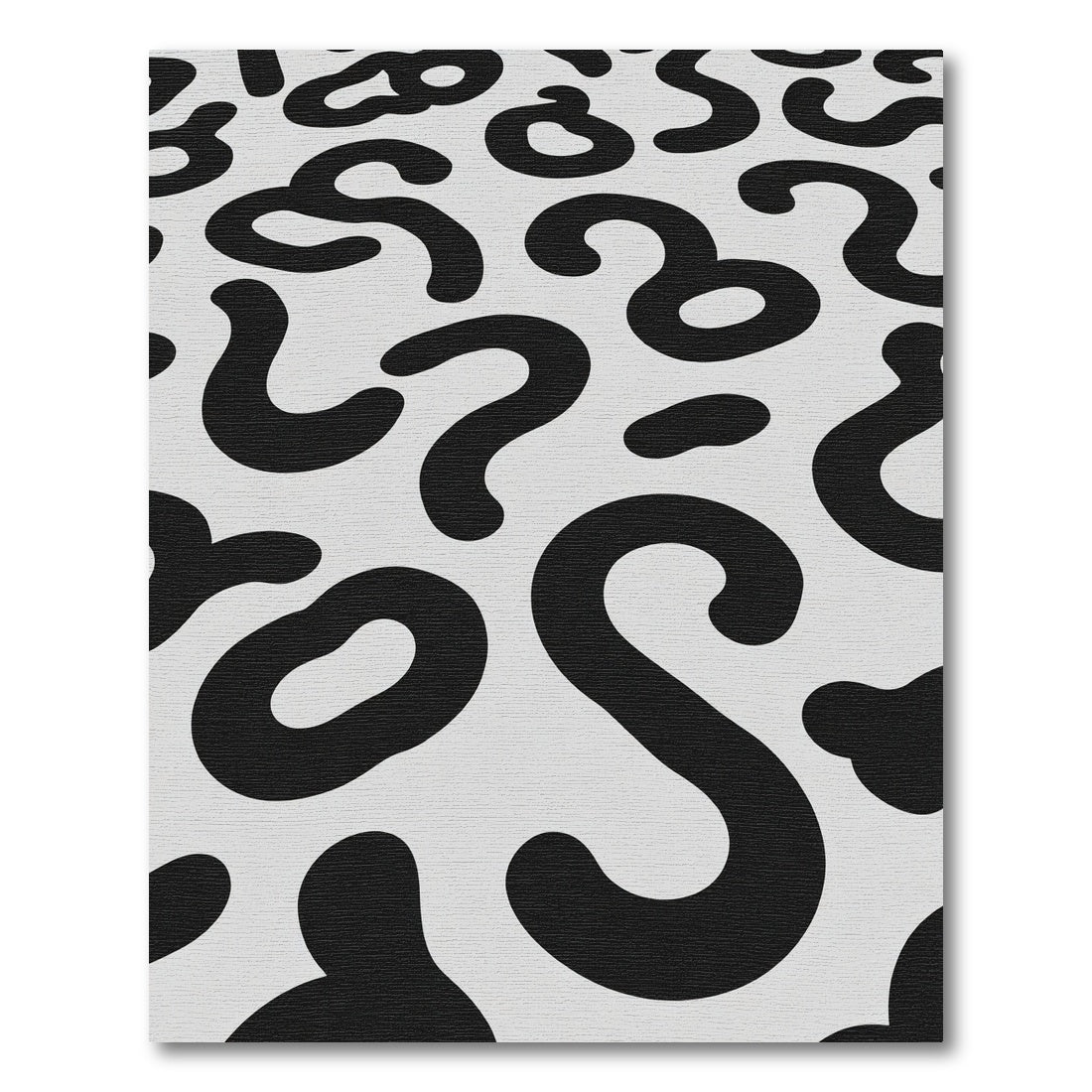 Bold Black Organic Forms Rug