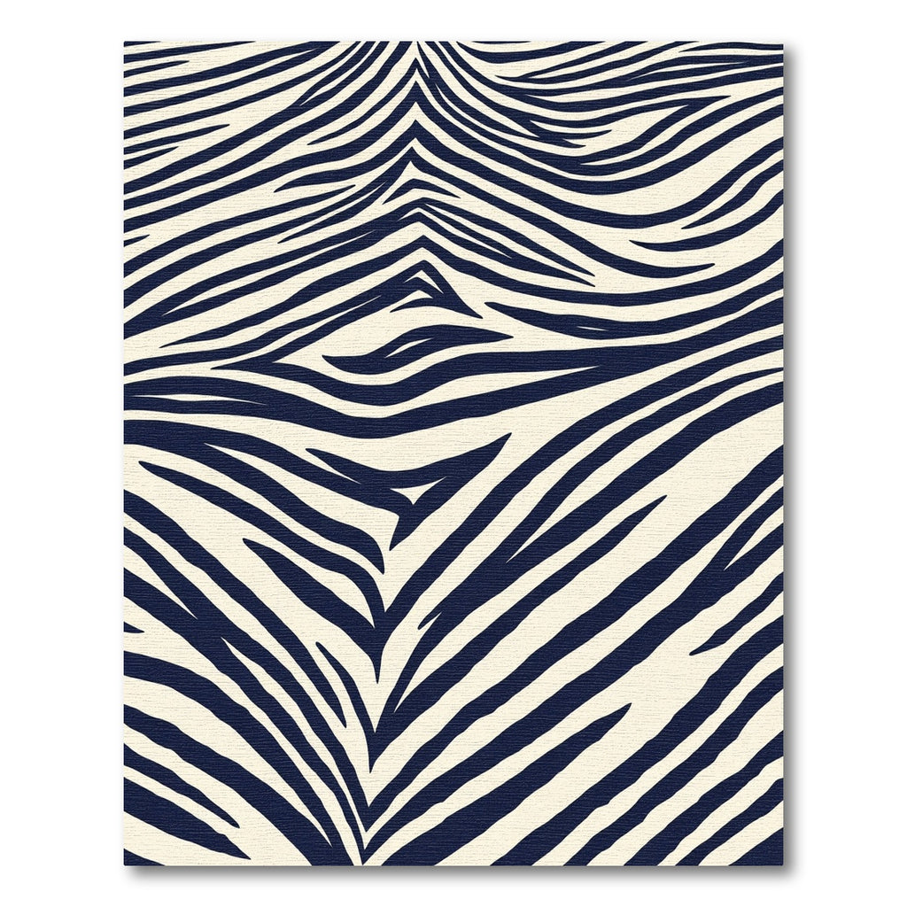 Navy Cream Wild Animal Stripes Rug