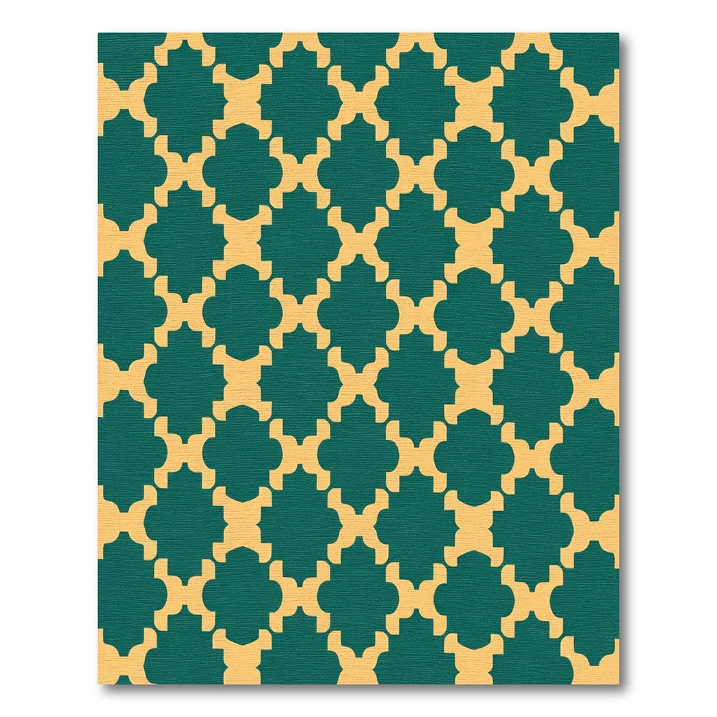 Teal Gold Geometric Arabesque Rug