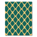 Teal Gold Geometric Arabesque Rug