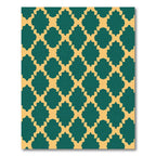 Teal Gold Geometric Arabesque Rug