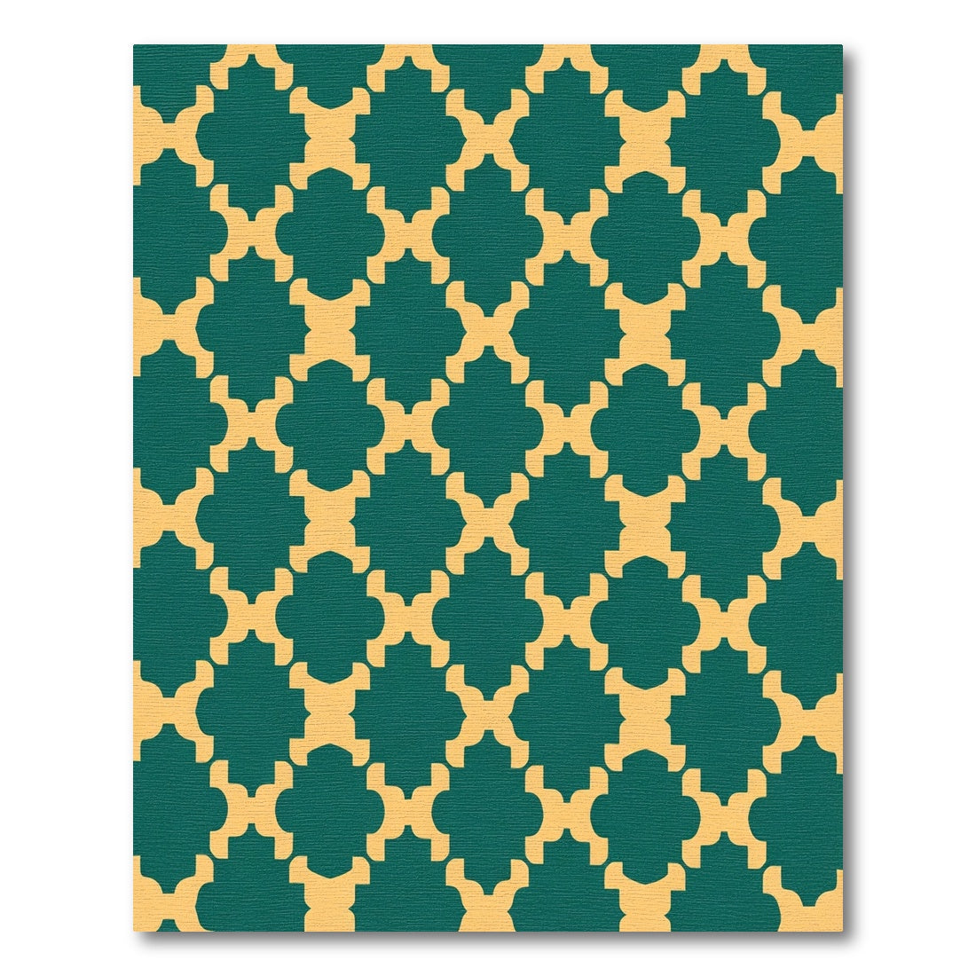 Teal Gold Geometric Arabesque Rug