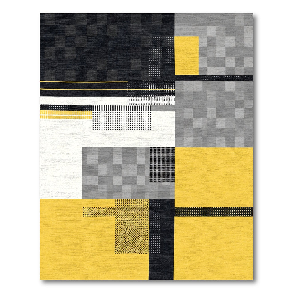 Modern Pixelated Geometric Abstract Rug