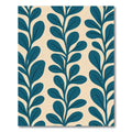 Teal Leafy Branch Midcentury Modern Rug