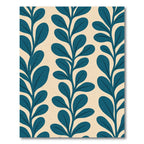 Teal Leafy Branch Midcentury Modern Rug