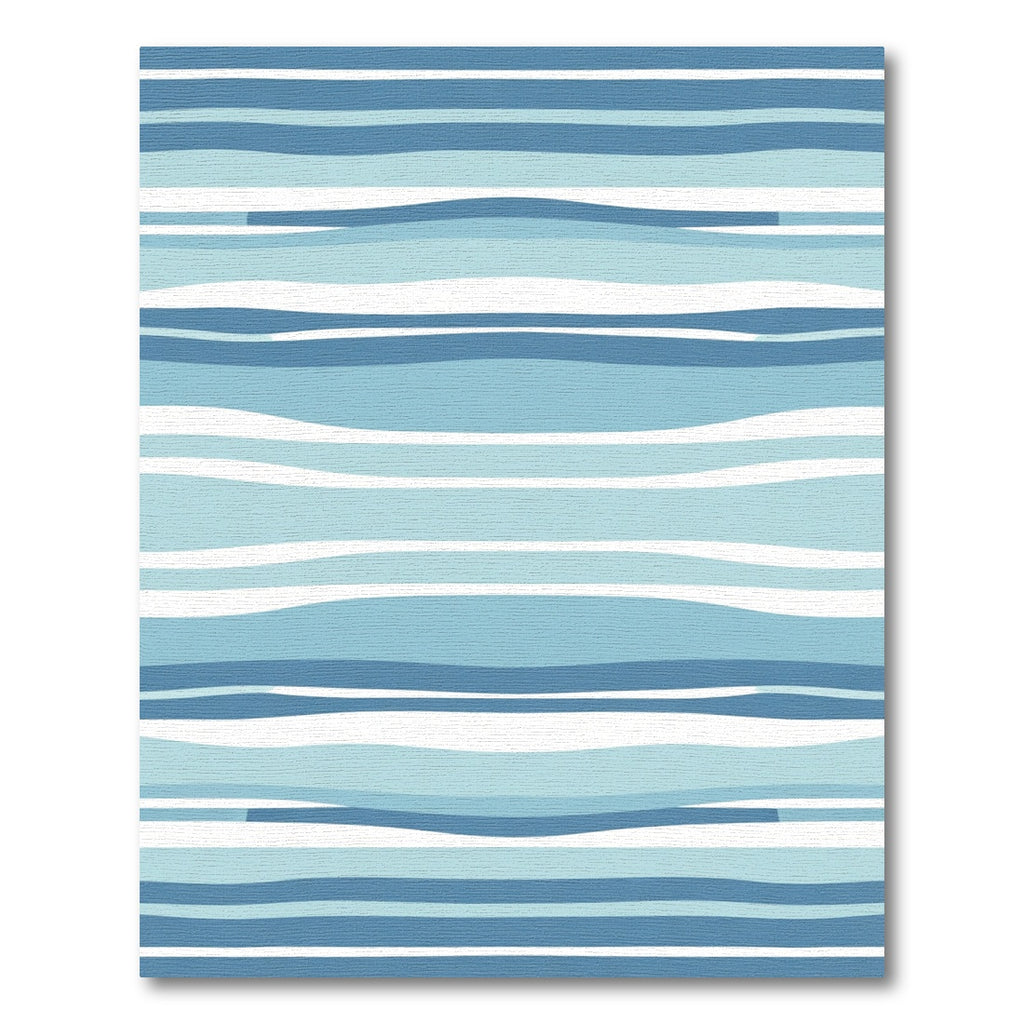 Oceanic Wavy Blue Striped Rug