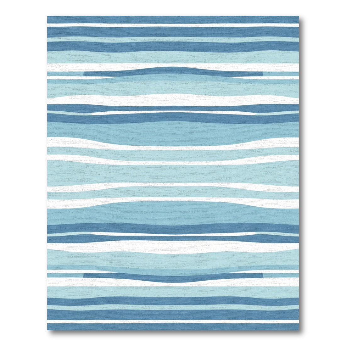 Oceanic Wavy Blue Striped Rug