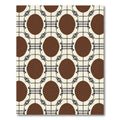 Brown Circles with Cream Plaid Grid Rug