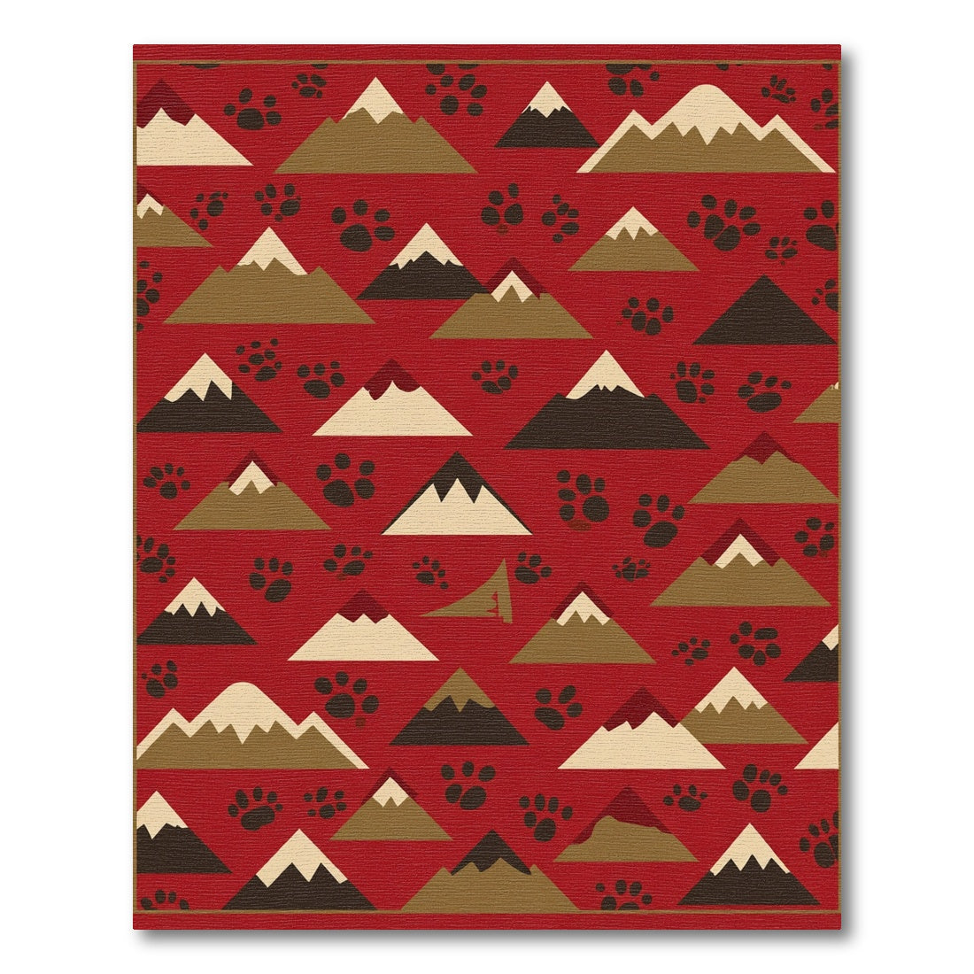 Red Mountain Paw Print Repeat Rug