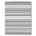 Black White Uneven Stripe Rug